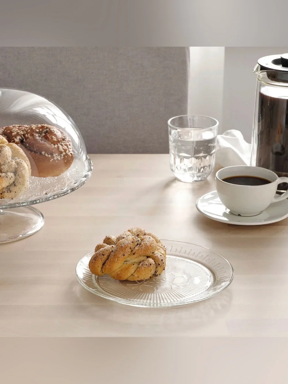 IKEA SÄLLSKAPLIG side plate set , glass, 20 cm, 4 pack